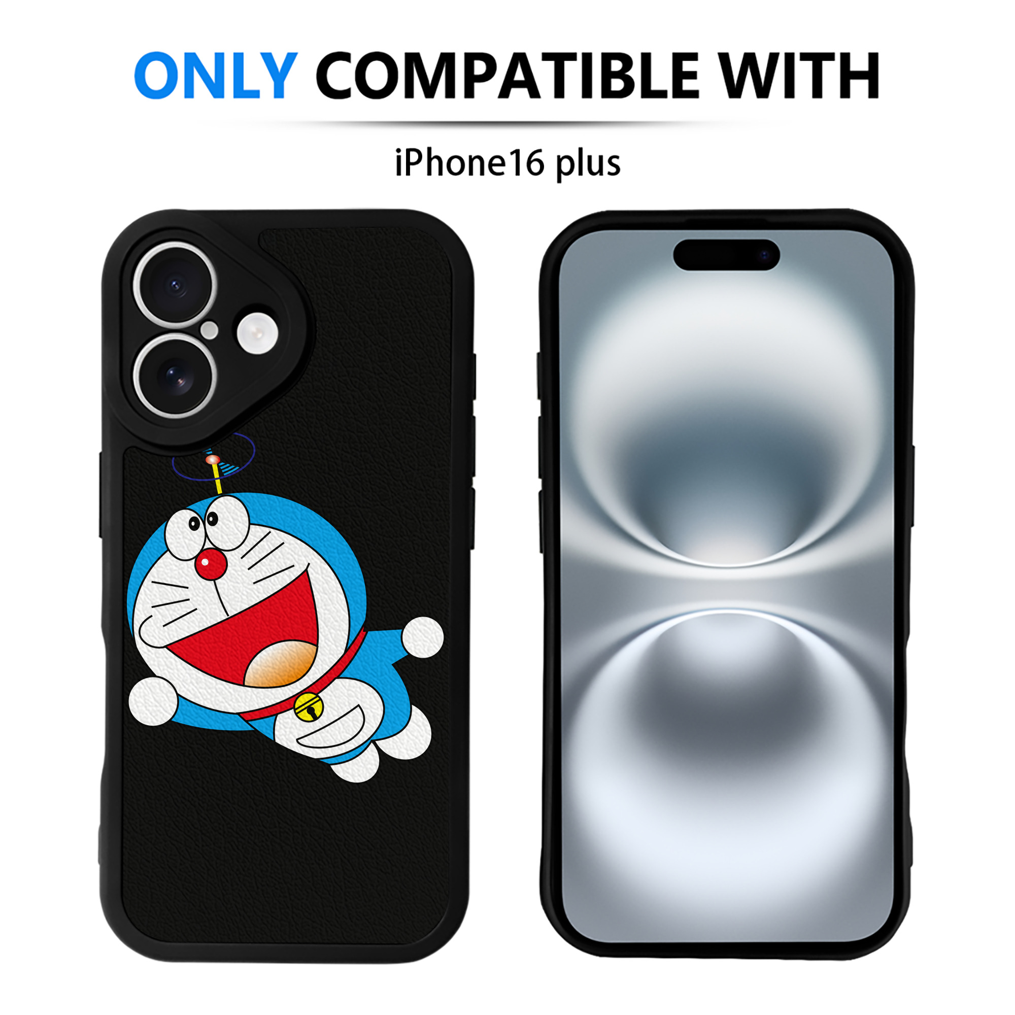 （画像用） ドラえもん Doraemon 【iPhone 16シリーズ対応】シリコンスマホケース（レザー調） 材質：シリコン